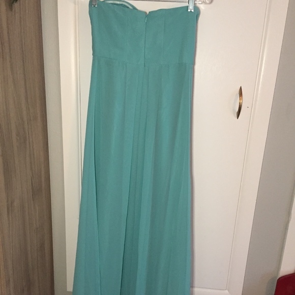 Bill Levkoff Full Length Strapless Teal Gown 482 - Picture 5 of 8